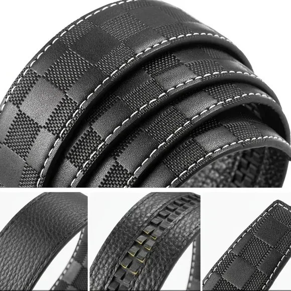 The Checkerboard Leather Belt: A Stylish and Practical Accessory for Men - Picture 4 of 7